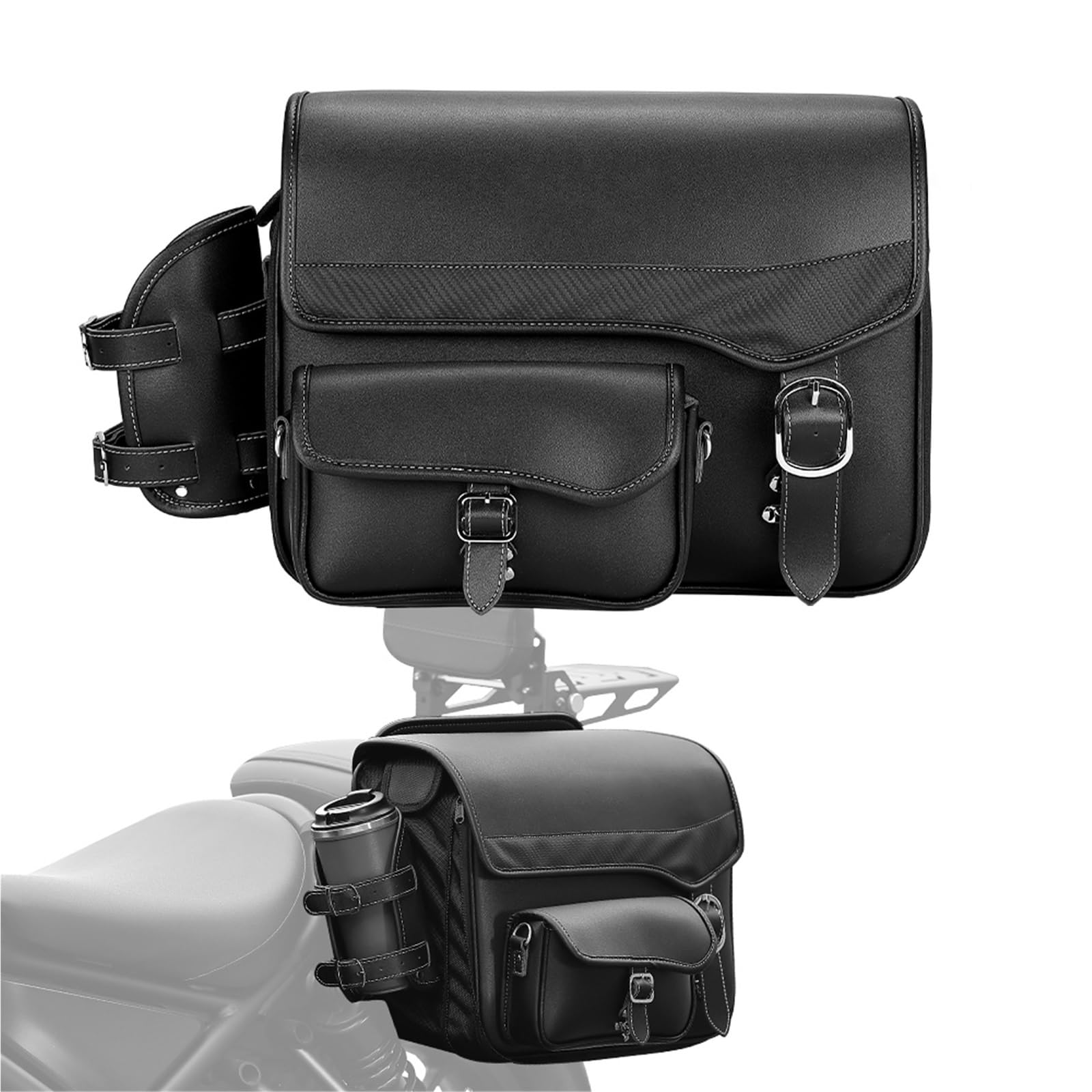 Sacoche de selle de moto 15 L en PU protégeant vos affaires - 8