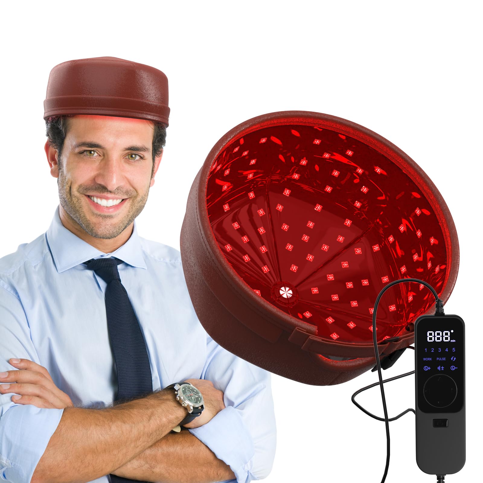 LLLT Laser Kappe für Haarwachstum, 120 * 660nm & 850nm Infrarot Rotlichttherapie für Haare, Fördert Haarwachstum & verlangsamt Haarausfall, 3 Modi & 5-30 Mins Timer