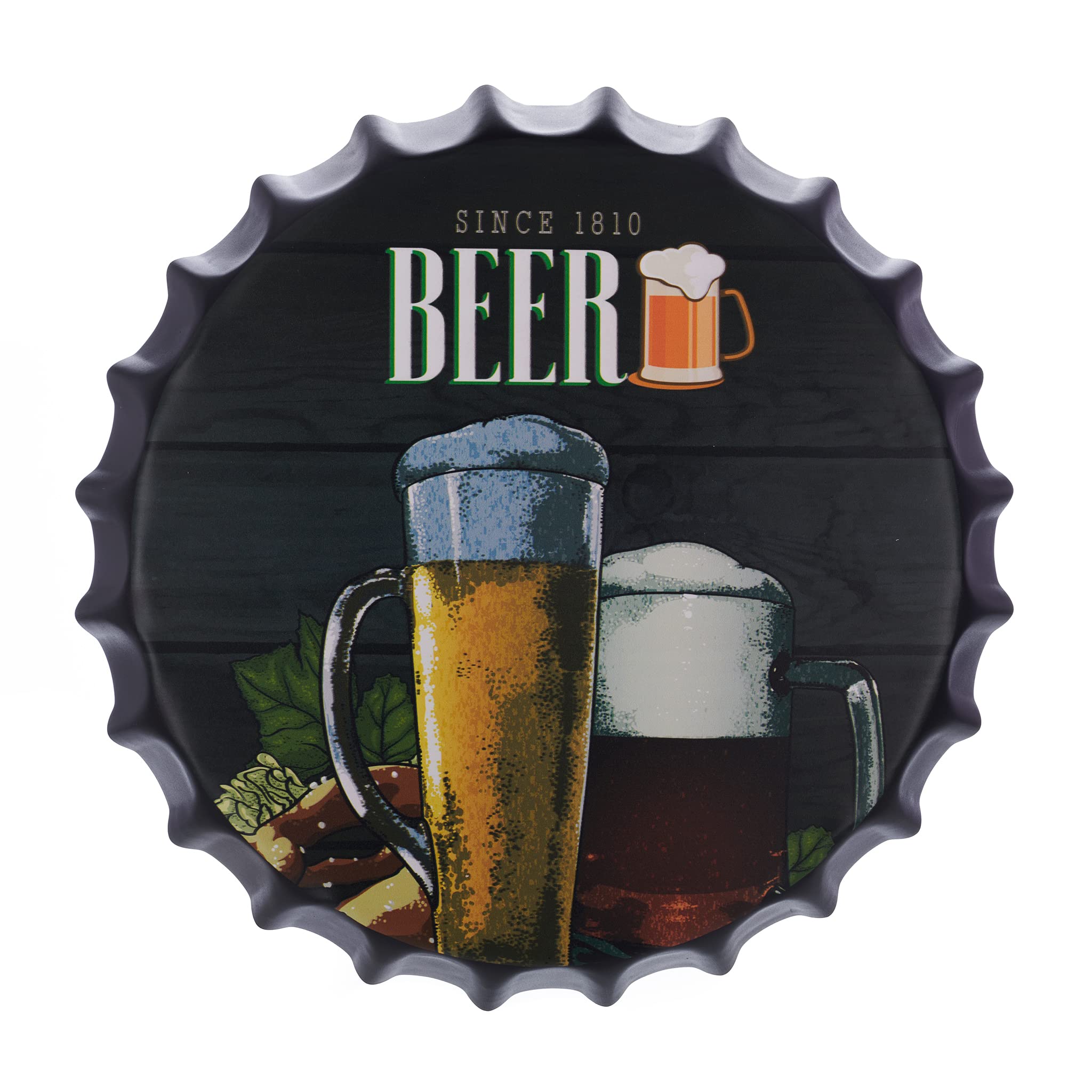 Vintage Bottle Cap Wall Sign - Retro Metal Decor -30
