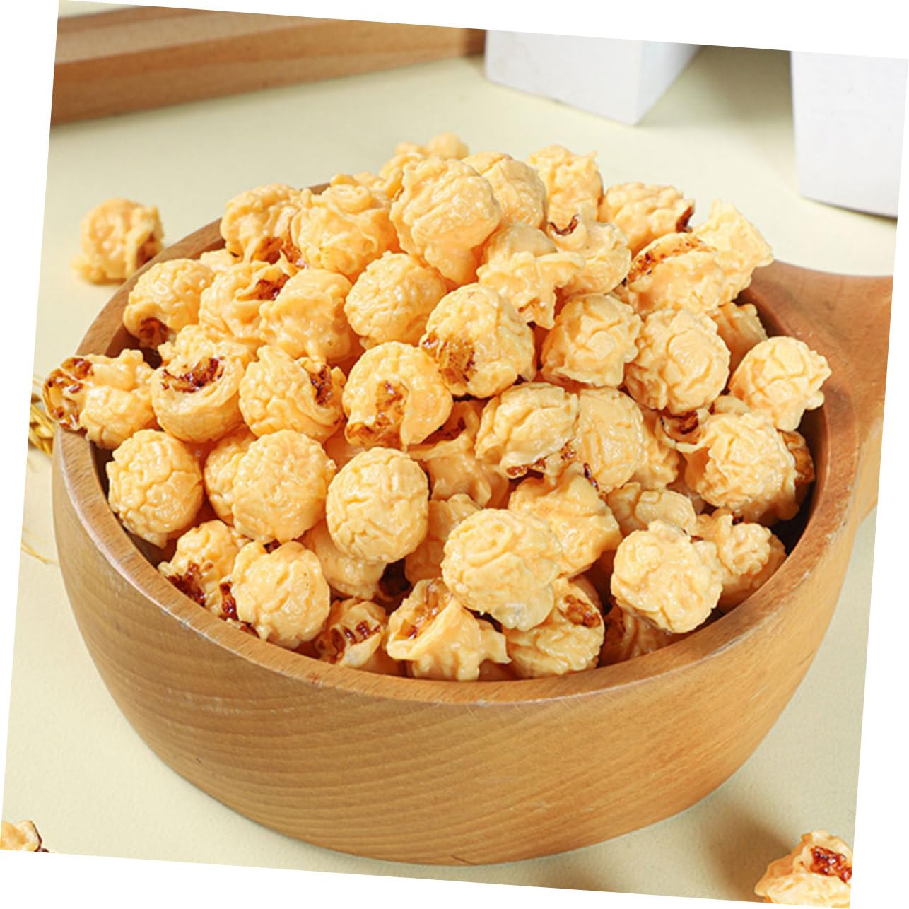10pcs Simulation Popcorn Model Model supplies ornaments snack phone case crafts earrings decorate Popcorn Landscape puffed food Fake Popcorn Model food spherical