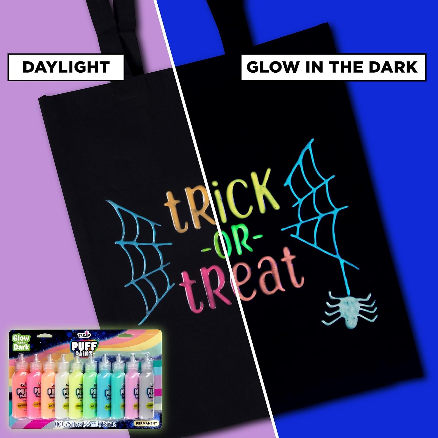 TULIP Puff Paint, Glow-in-the-Dark Fabric Paint, 0.75 oz, 10 Pack
