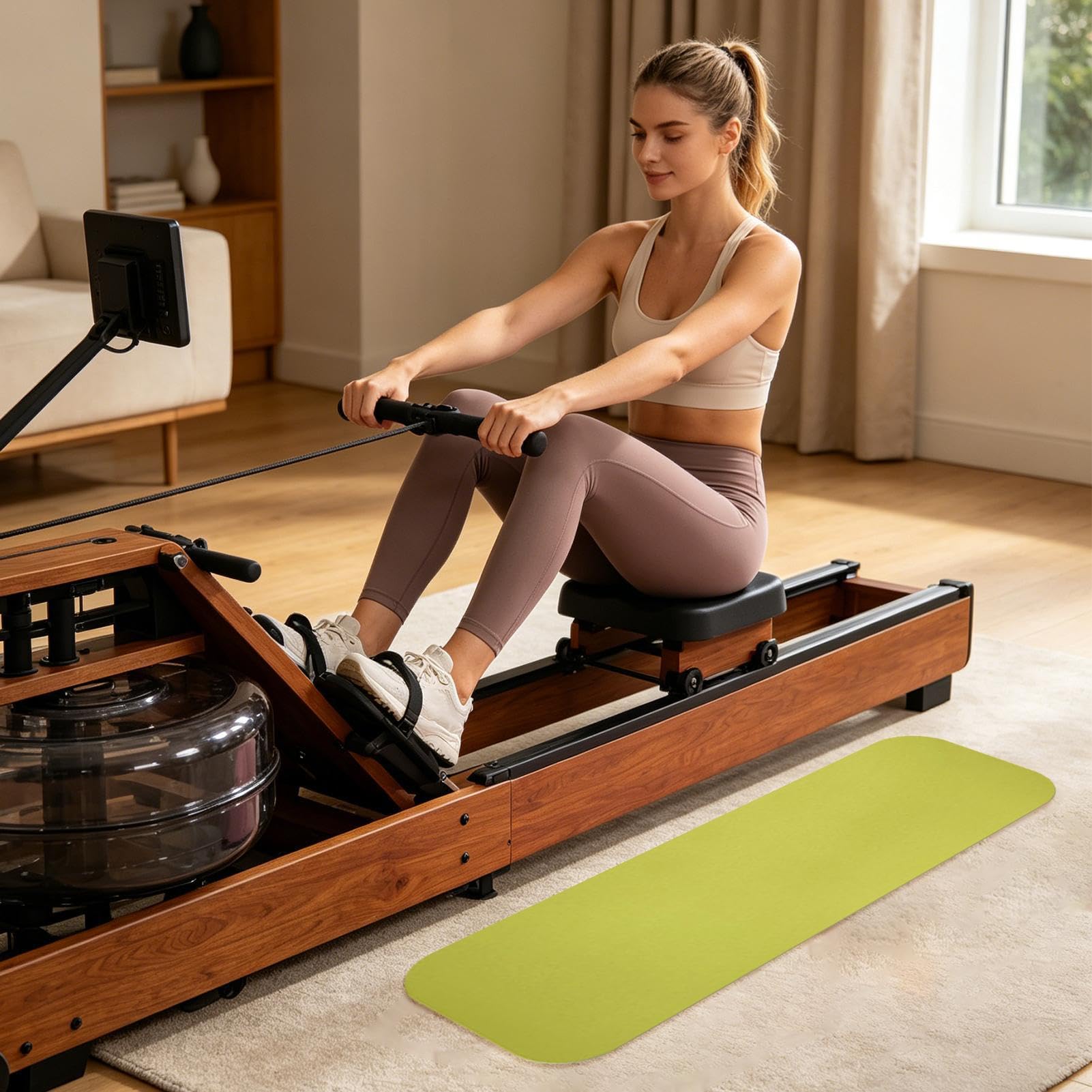 Mata antypoślizgowa do roweru stacjonarnego | Redukcja szumów 25 x 80 cm mata rowerowa do siłowni domu jogi trening garaż mata fitness pilates
