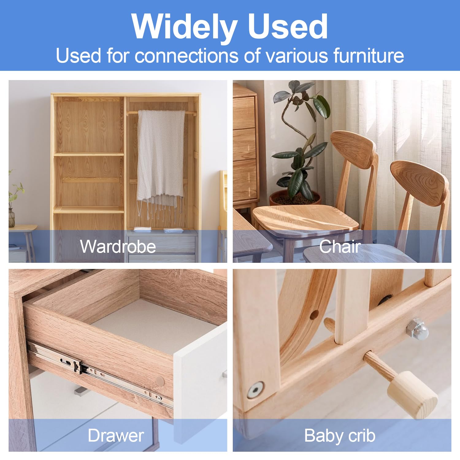 40 Pieces M4 x 10 mm Connecting Screws for Furniture Fitting Screws Joining Furniture (20 Furniture Screws 20 Sleeve 2 Hexagonal Key) 304 Stainless Steel for Furniture Cabinets Cupboard Wooden Boards