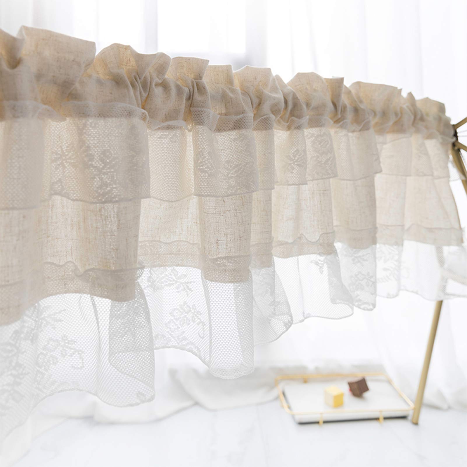 Mantovana In Pizzo Traforato Per Finestre 137x61cm - Elegante E Morbida - Foto 5