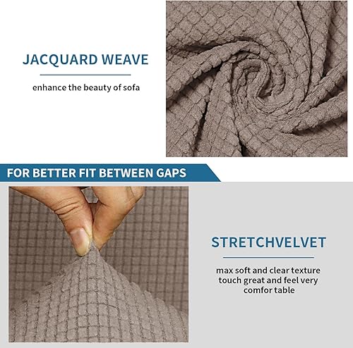 Miniatura 4 de OKYUK Funda para sofá reclinable esquinero, de jacquard para 5 asientos, fundas de sofá esquineras elásticas para sofá reclinable en forma de L,