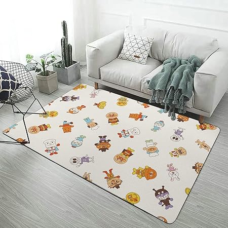 Amazon アンパンマン カーペット ラグマット ラグ 絨毯 夏用 床暖房対応 Danesi 洗える 滑り止め付 防ダニ 抗菌 防臭 ふわっと手触り おしゃれ 優しいフランネルラグ キャラクター 100 150cm Danesi ラグ カーペット