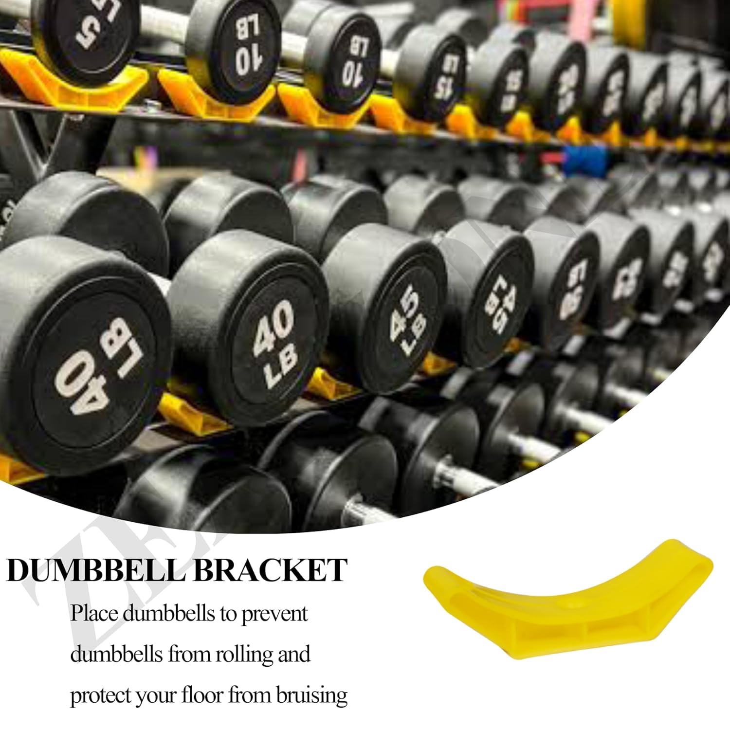 MRT SPORTS Dumbbell Rack Saddles (Pack of 30) - Heavy-Duty Plastic Replacement Brackets for Dumbbell Stand, Gym Weight Storage Organizer - Yellow 4