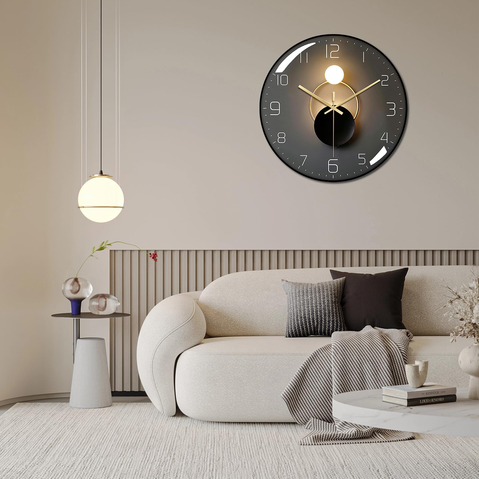 ErgoCar Stille, moderne Art-Deco-Uhr aus Metall für Büro, Schlafzimmer, Arbeits- und Wohnzimmer