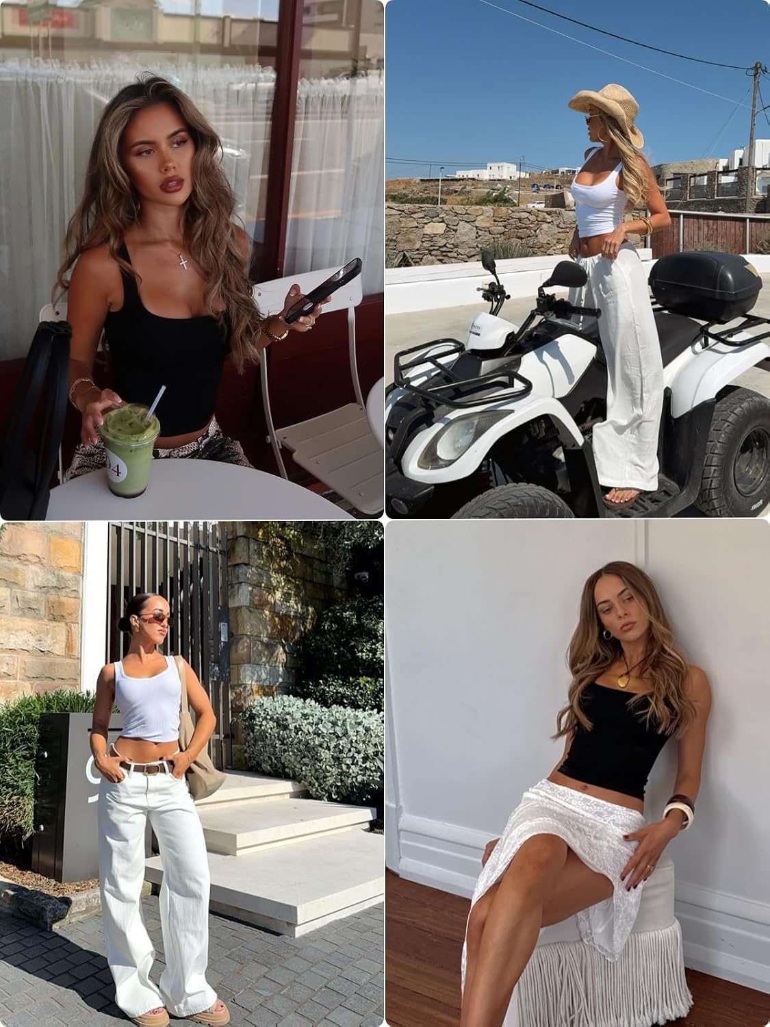 Womens Workout Tank Tops with Built in Bra Casual Sleeveless Shirts Cross Backless Fitted Going Out Tops image 5