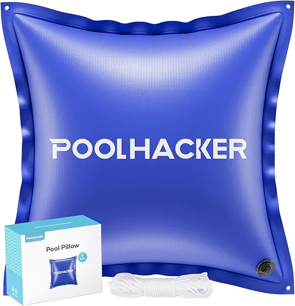 POOLHACKER 2024 Upgrade Pool Pillows for Above Ground Pools, Winterizing Ice Equalizer 0.5mm Ultra Thick Pool Cover Air Pillow for Winter, Pool Closing Kit for Swimming Pool, 50ft Rope Included (4x4)