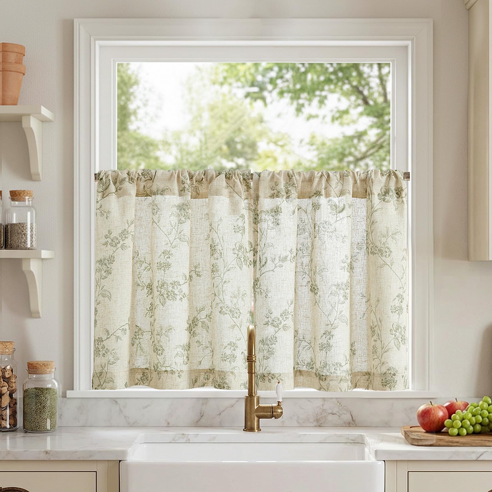 Lazzzy Elisa Floral Kitchen Curtains