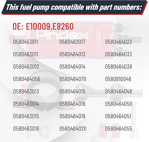 Miniatura 5 de Pindex Bomba de combustible universal externa en línea, 116 PSI de alta presión 12 V, sistemas de inyección de bomba eléctrica compatibles con