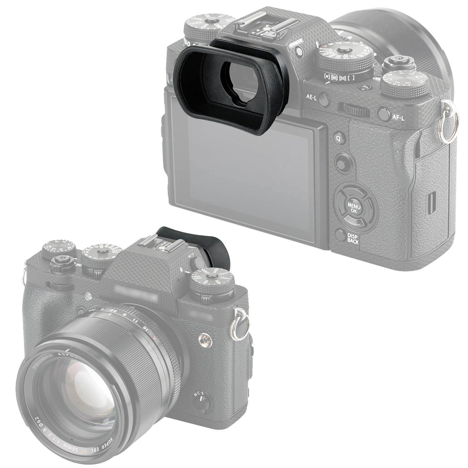 JJC Œilleton Silicone Souple Rond – Compatible Fujifilm GFX100S / GFX100 / X-T5 / X-H1 – Remplace EC-GFX – Confort Et Blocage Lumière Optimisé