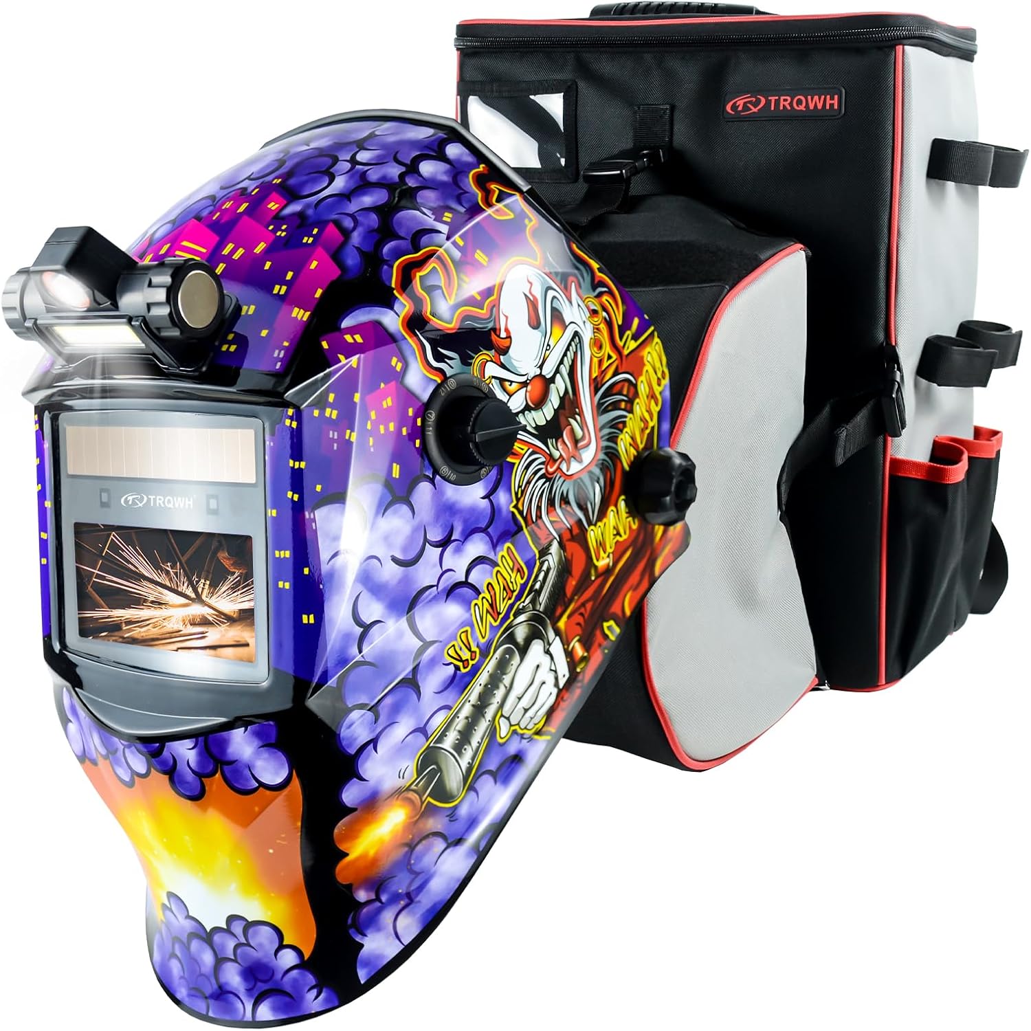 TRQWH Auto Darkening Welding Helmets for Men with Light Welding Hood & Welding Tools Backpack for Men Extreme Gear Pack