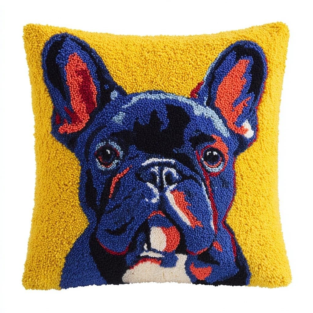 Henypt Latch Hook Cushion Kits, Dog