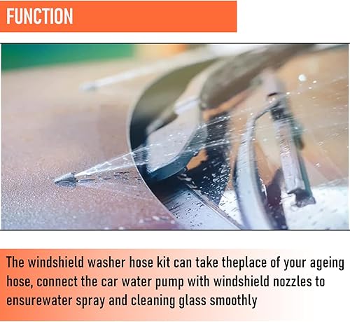 Miniatura 5 de Manguera universal de líquido de lavadora de 13 pies con 30 conectores de manguera, kit de manguera para limpiaparabrisas de automóvil, para la