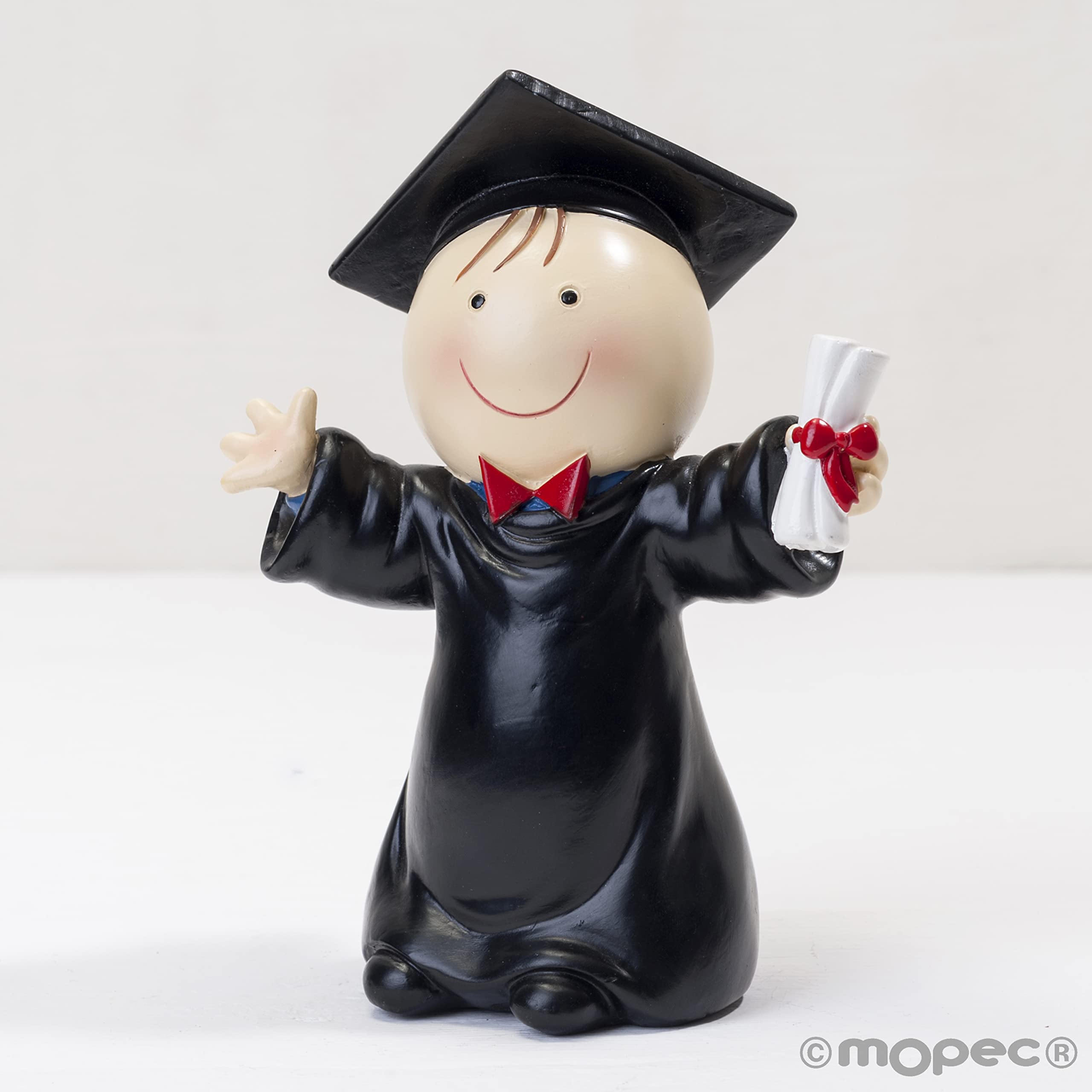 Mopec Figura Pastel Pit Graduación, Resina, Negro, 6x10x14 cm