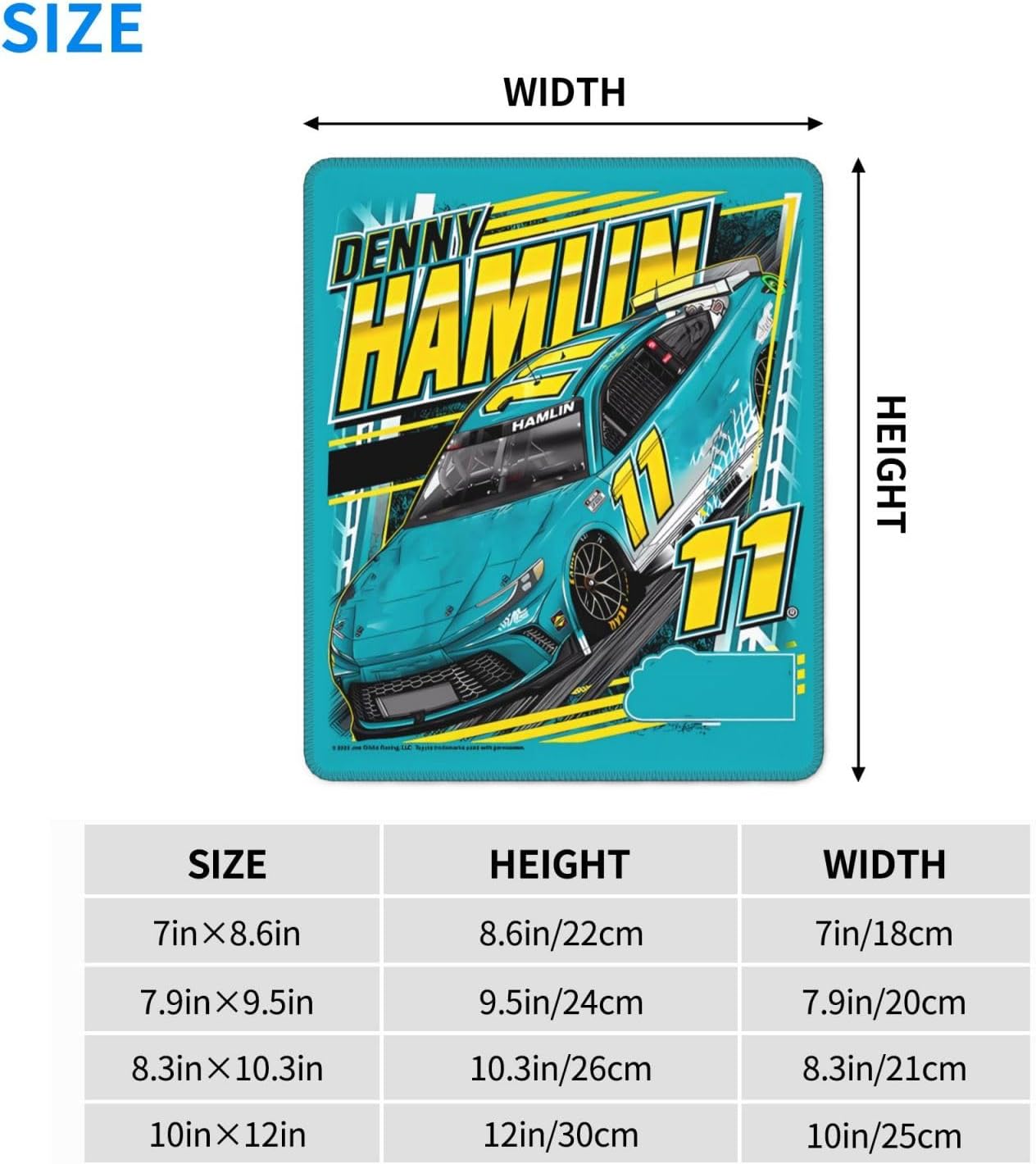 Denny Hamlin 11 Mouse Pad, Laptop Office Desk Accessories Wireless Mouse Pad Mouse Pad Non-Slip Water Resistant Desk Mat Premium Computer Accessories image 2