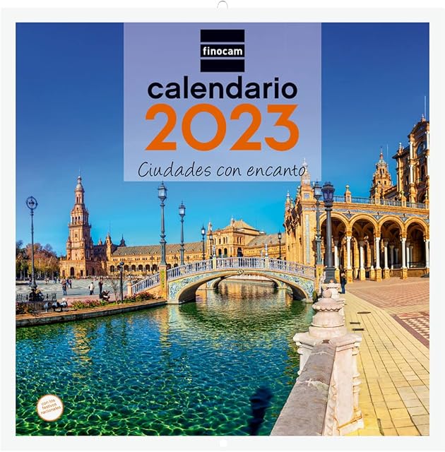 Finocam - Calendar 2023 Wall Images 30 x to write January - December (12 months) Spanish Cities, 780304623, Pared 30X30 - mediano
