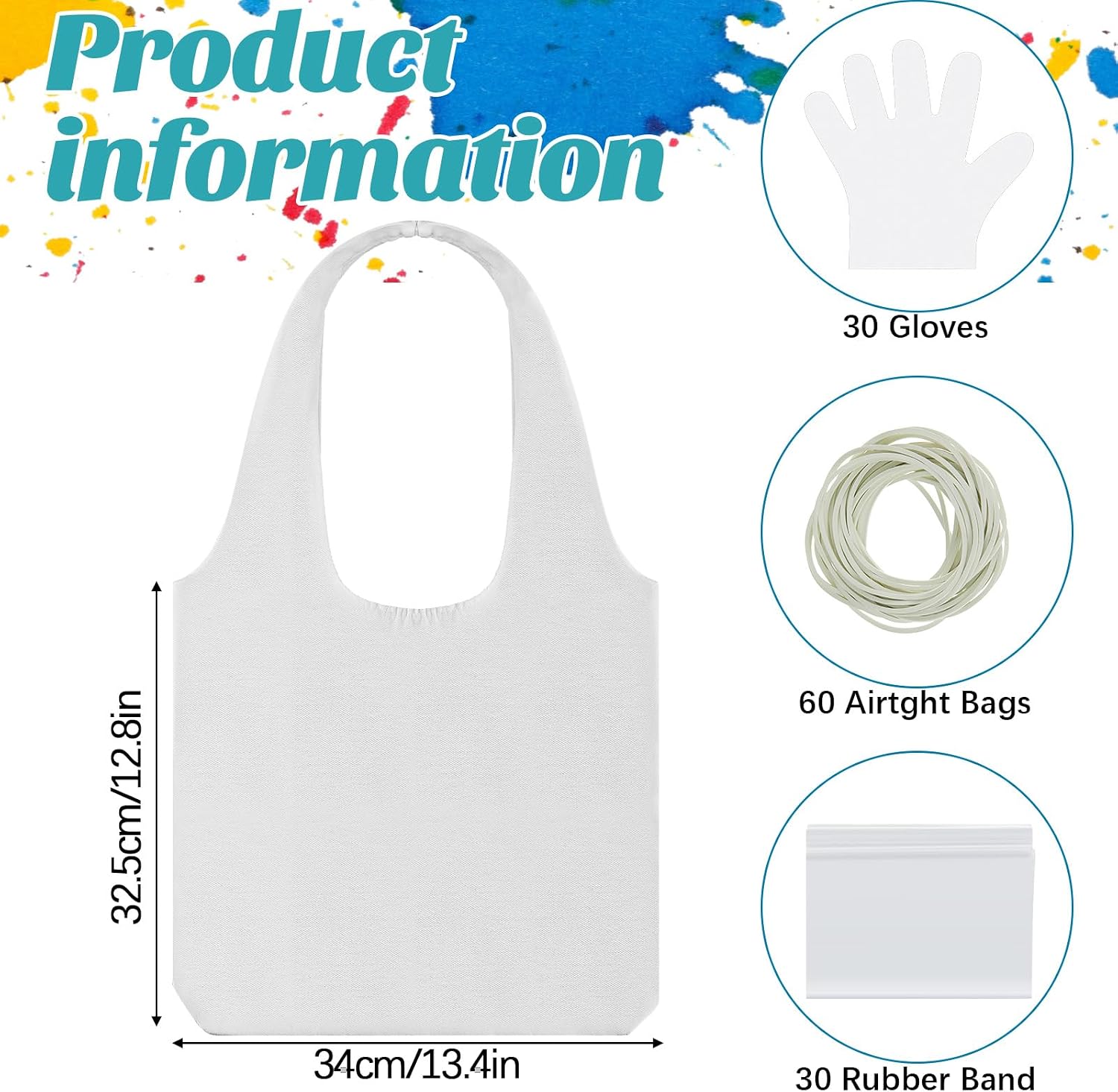 Silkfly White Cotton Tote Bags for Tie Dye Party Items Things to Tie Dye DIY Blank Tote Bag Bulk for Large Groups