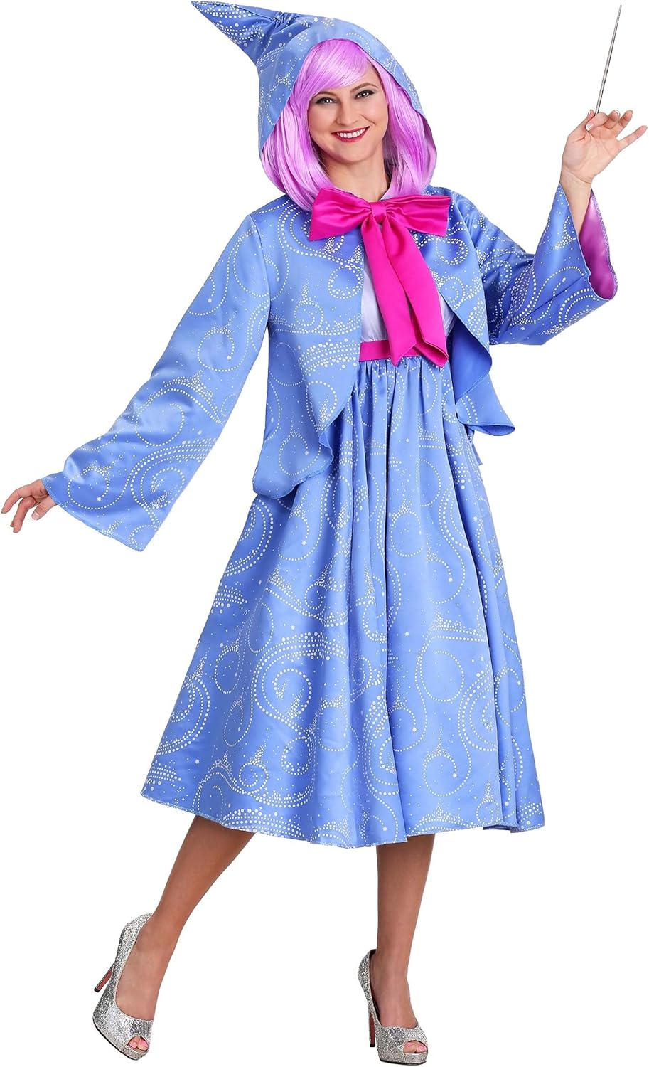 Disney Cinderella Fairy Godmother Costume for Women - Fairy Godmother Dress & Hood Jacket - Officially Licensed M