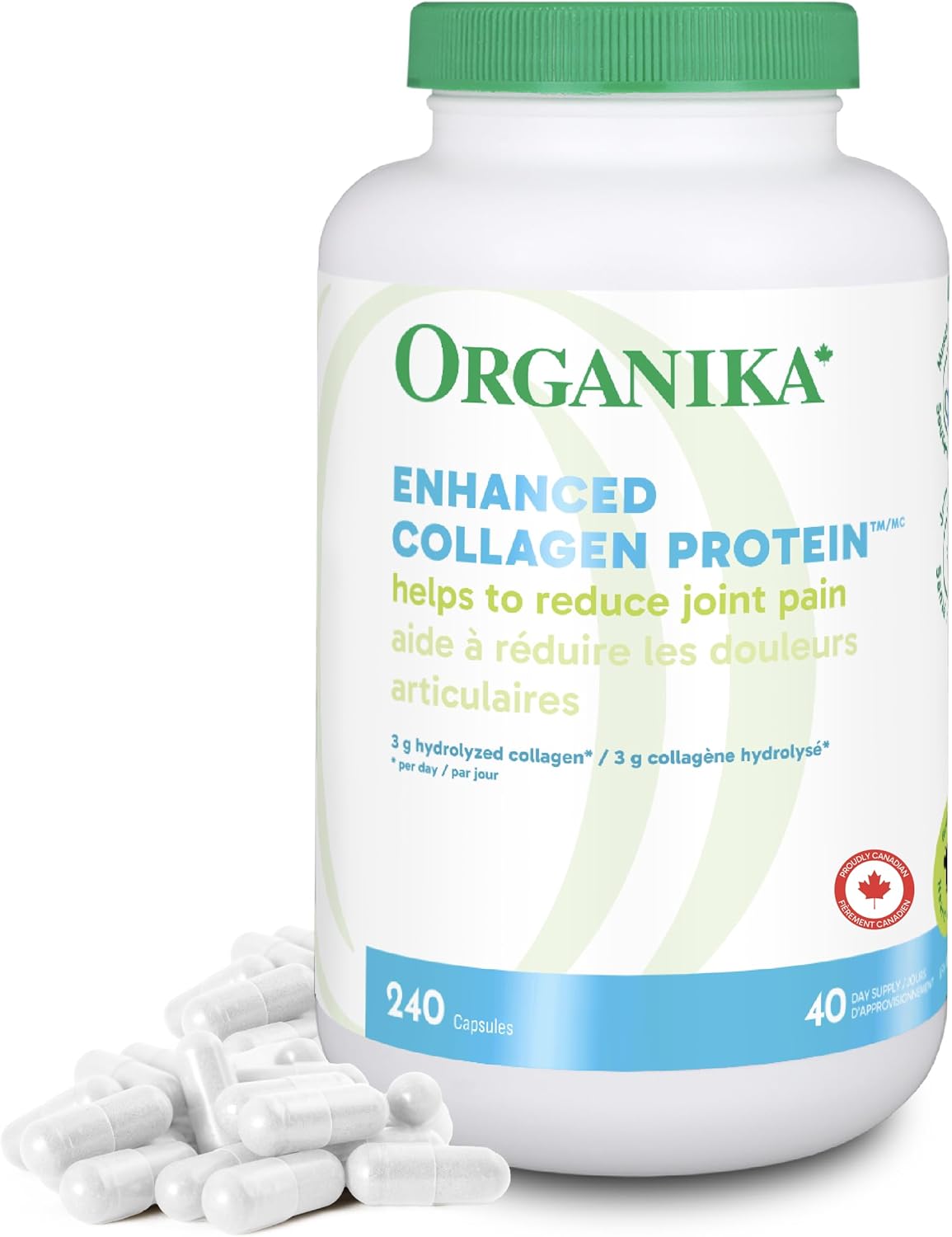 Organika Enhanced Collagen Protein Capsules – For Healthy Hair, Skin, Nails, Joints – Hydrolyzed For Better Absorption – Grass-Fed, Non-GMO – 240 Capsules Organika Enhanced Collagen Protein Capsules – For Healthy Hair, Skin, Nails, Joints – Hydrolyzed For Better Absorption – Grass-Fed, Non-GMO – 240 Capsules