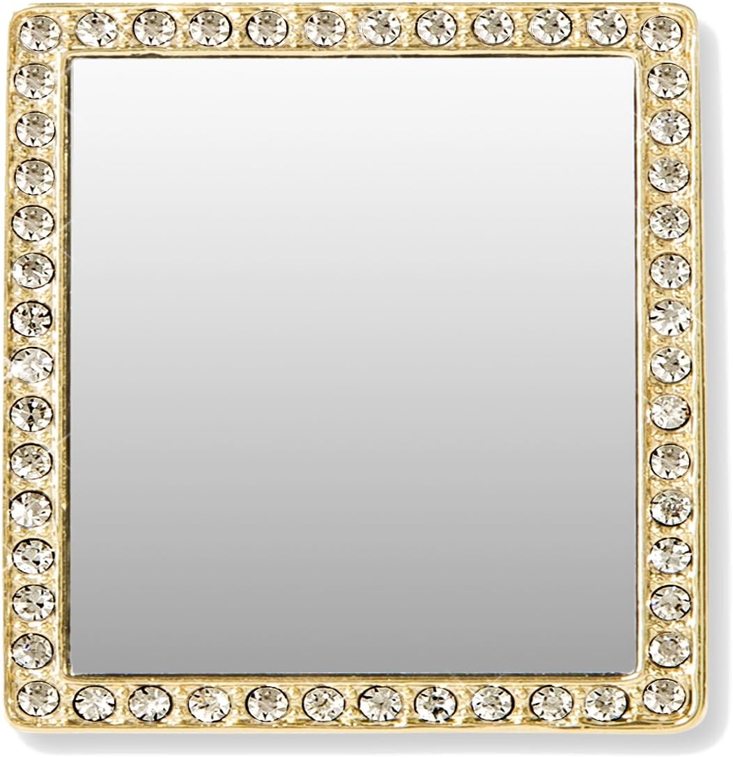 Gold Square w/Crystals Phone Mirror