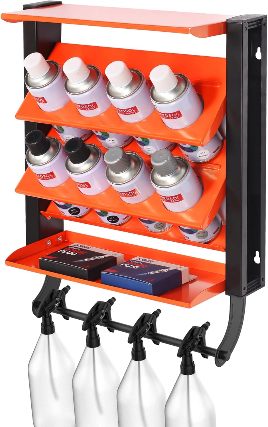 WALMANN Wall Mount Spray Paint Can Holder, Heavy Duty Metal Paint Can Storage Rack for Garage, Shop Paint Can Holder, Holds Up to 100Lbs