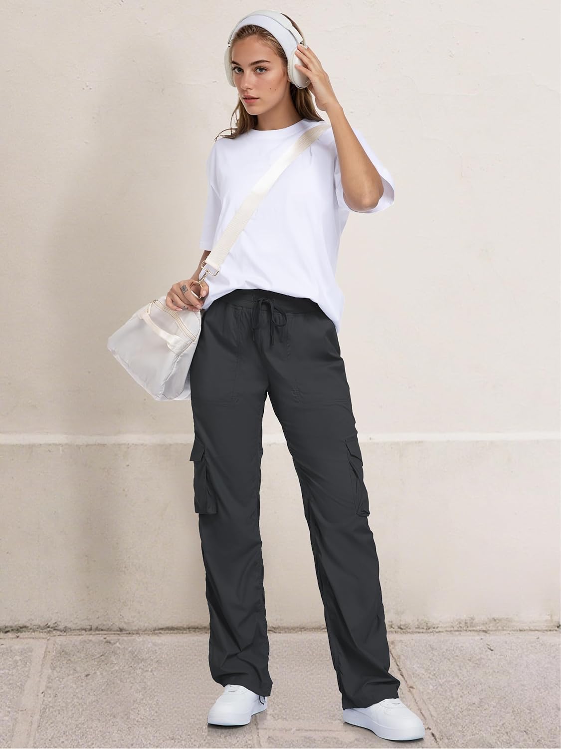 Tapata Womens 28/31/34 Inseam Lightweight Cargo Dance Studio Pants Ruched Petite/Regular/Tall Joggers for Workout Casual - Image 7