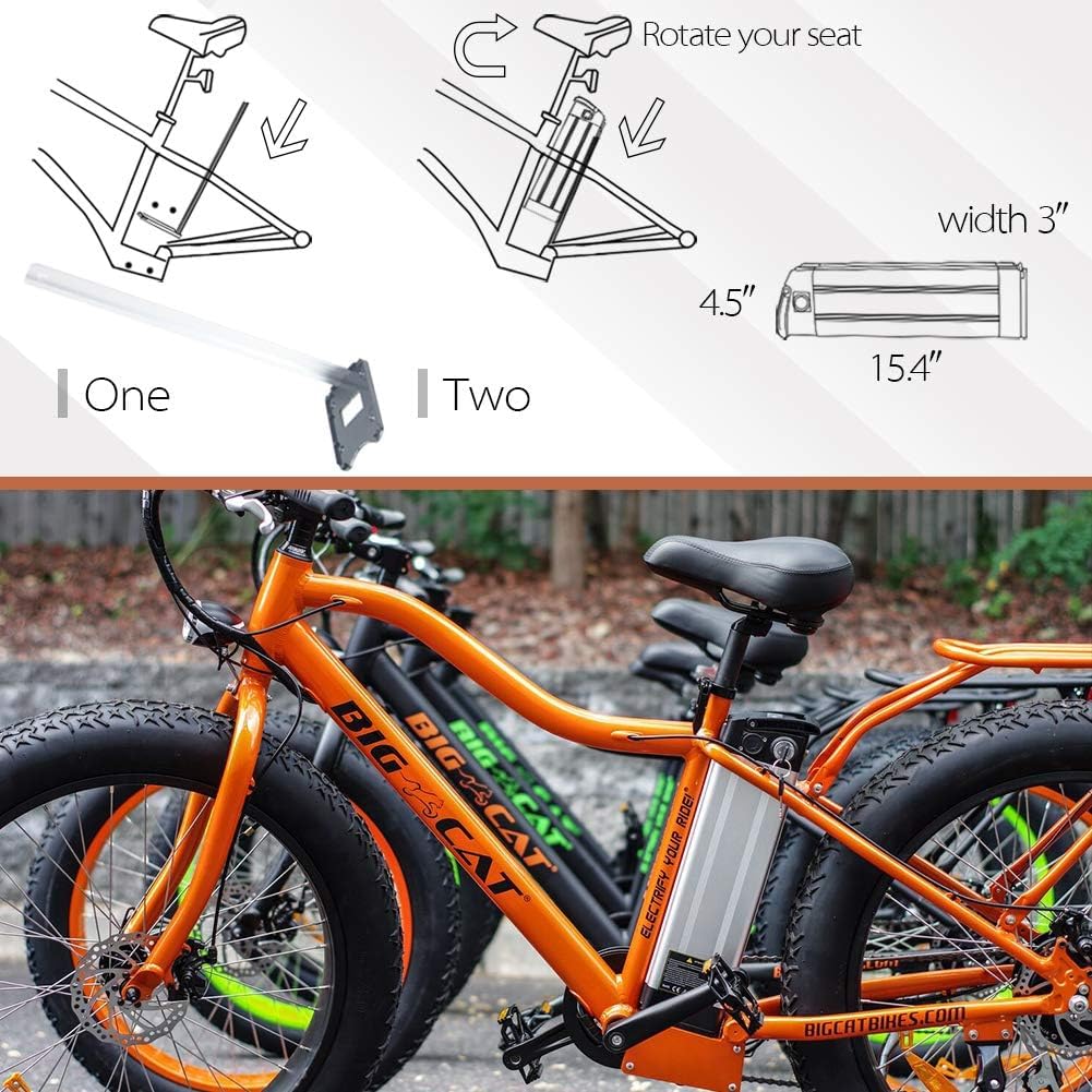 YASCO 36 V 15 Ah Ebike batteria al litio rimovibile con caricatore, kit di conversione della batteria della bici elettrica di grande capacità con protezione