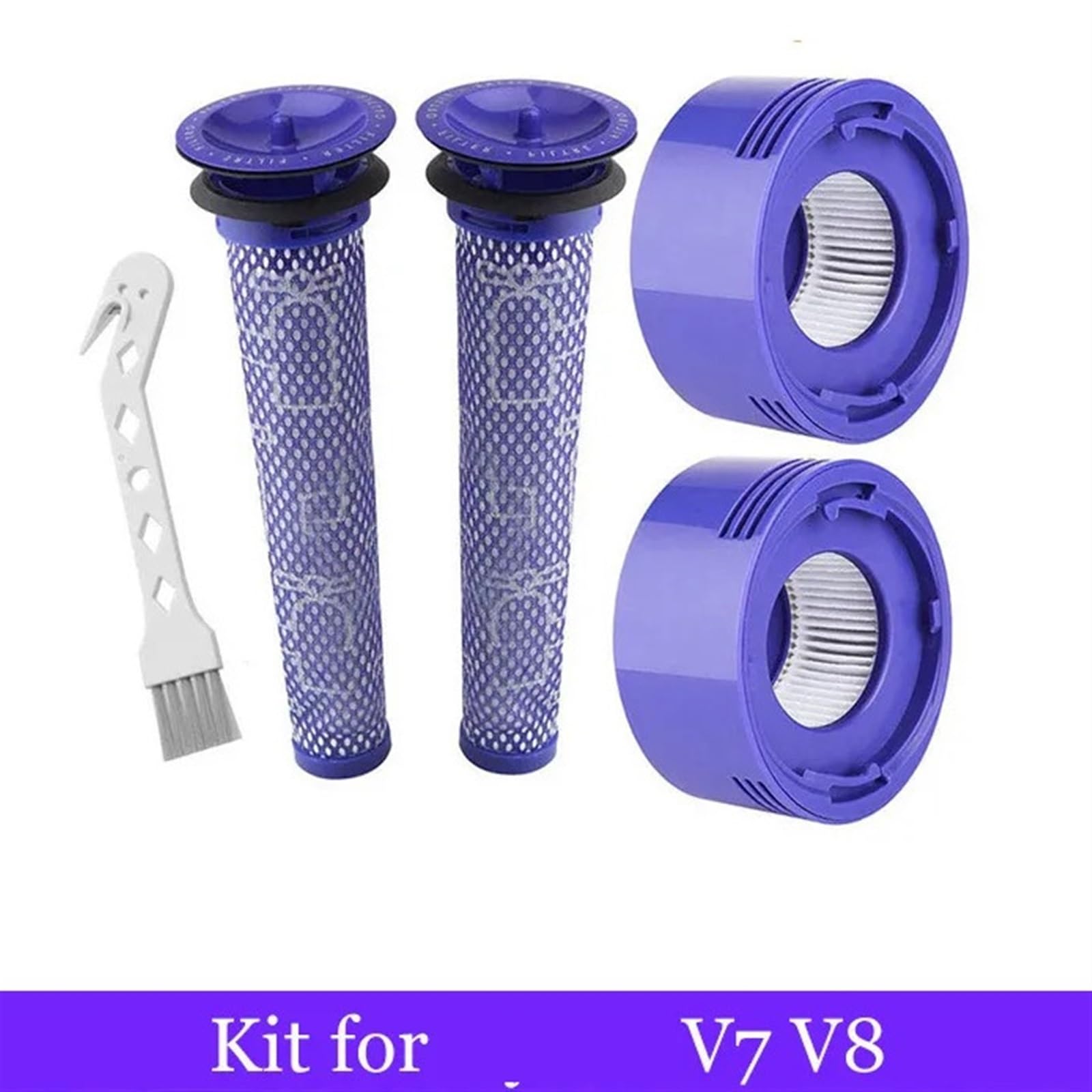 Do odkurzaczy bezprzewodowych Dyson V7 V8, wymienny filtr wstępny i filtr końcowy filtra wstępnego + akcesoria do zestawu filtra końcowego HEPA Filtr Hepa do odkurzacza(Set 4)