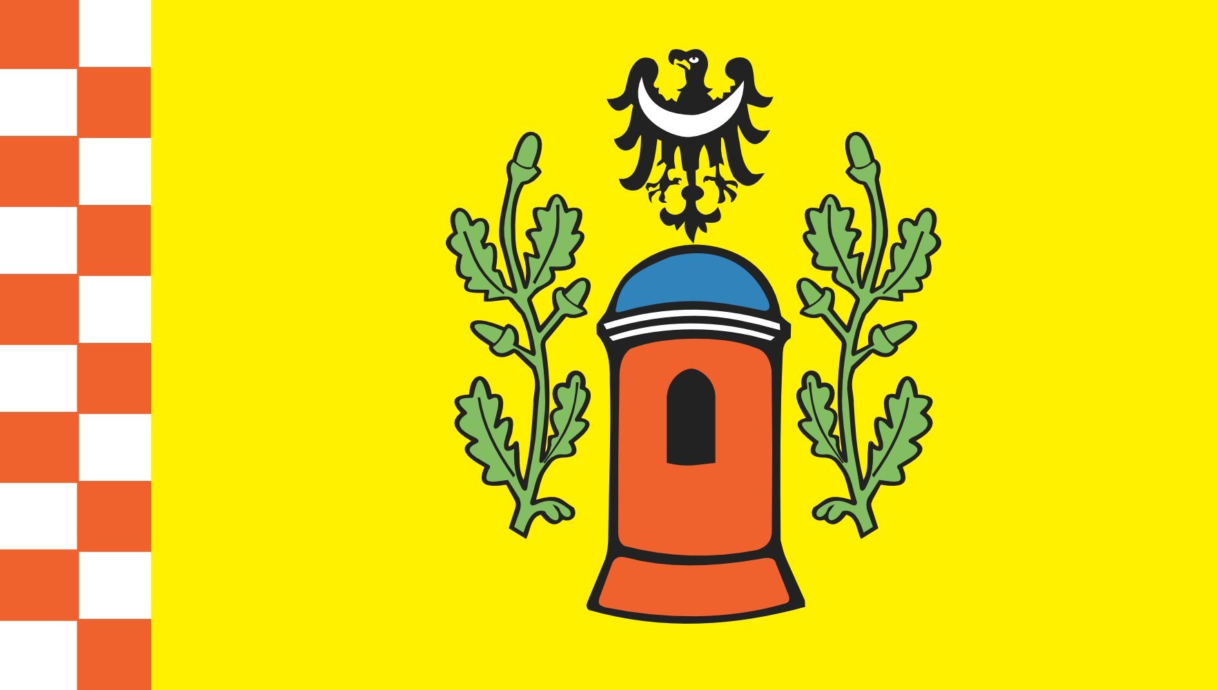 Drapeau Niemcza grand format paysage Miasta Niemcza extérieur pour pavillon