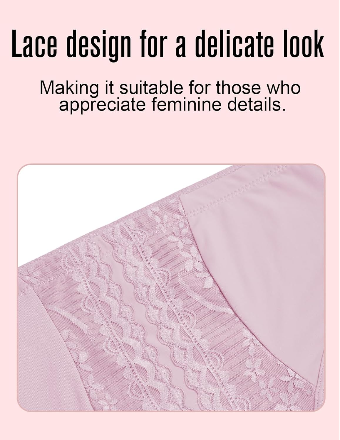 4Pack Women's High Waisted Underwear Moderate Tummy Control Shapewear Panties Stretch Lace Briefs for Women - Image 4