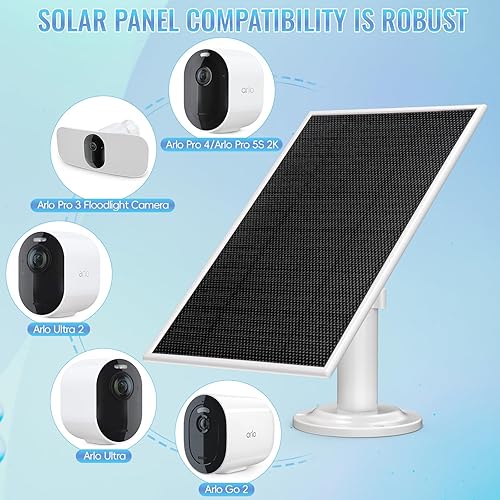 Miniatura 6 de Panel solar de carga de 6 V 4.5 W para Arlo Pro 3Pro 4Arlo Pro 5SArlo UltraUltra 2Arlo Go 2, IP 65 impermeable para fuente de alimentación continua