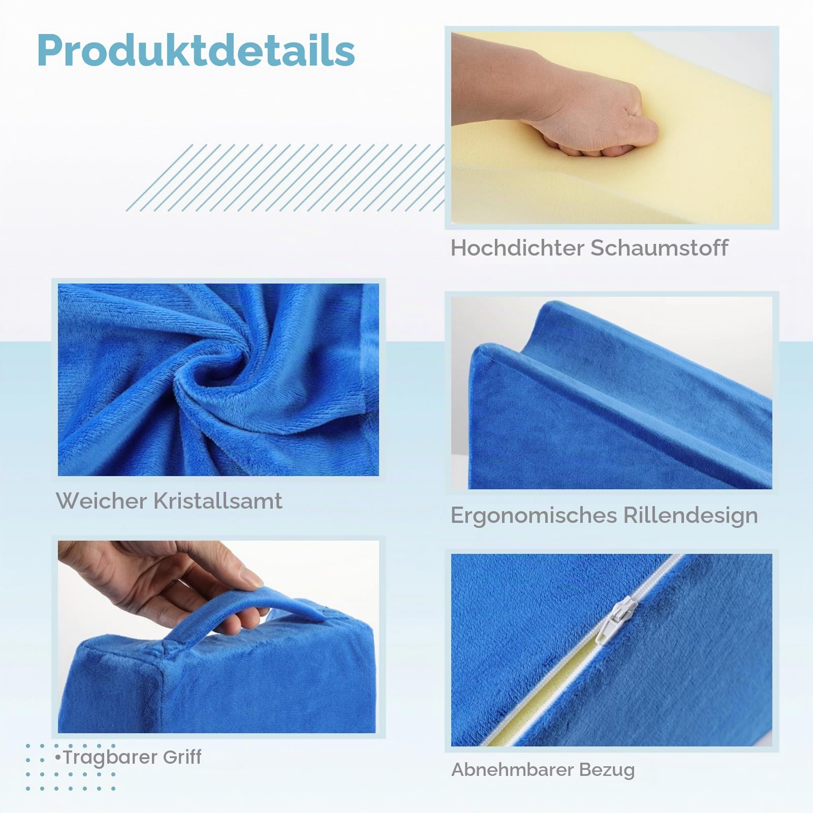 Arm Elevation Kissen Dreieck - Schwamm Ellbogen Keilkissen Schlaf | Arm Unterstützung arm Kissen Armstützkissen ergonomisches Armlehnenkeilkissen zum Schlafen bl