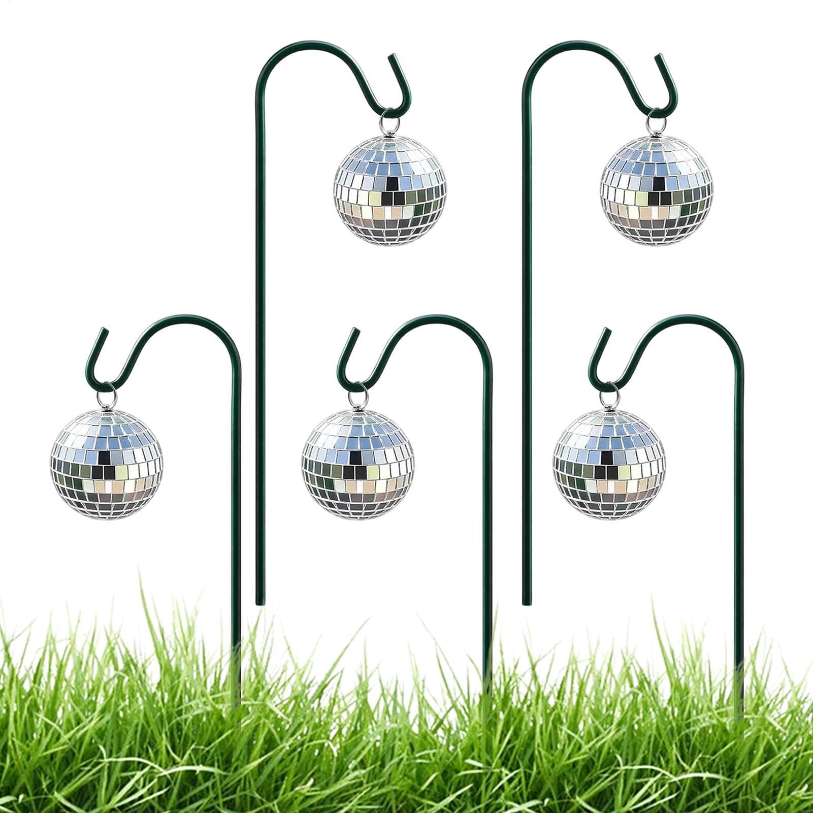 Piquets de jardin lot de 5 boules à facettes pour décoration de pelouse