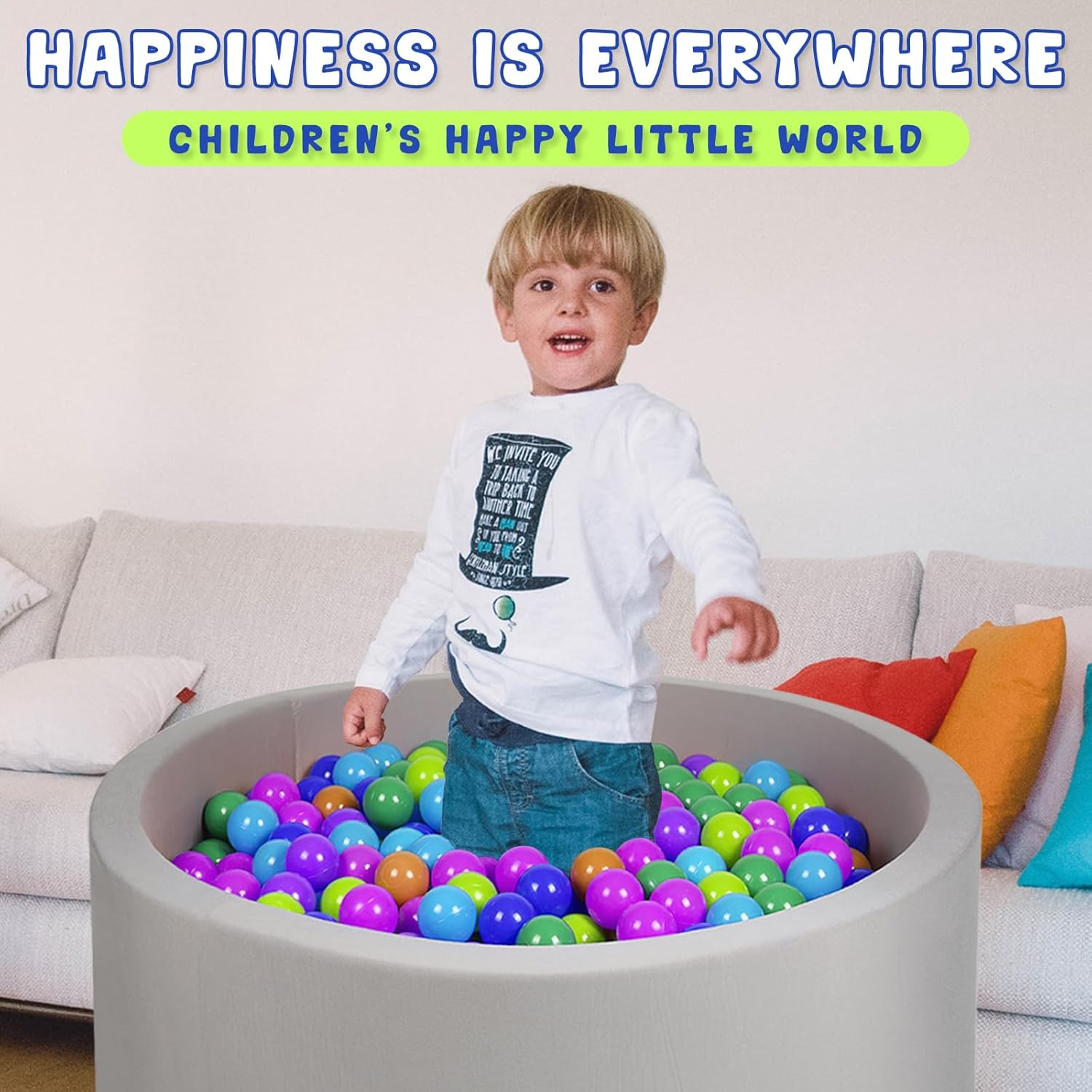 Foam Ball Pit for Kid, Kids Soft Ball Pit,Kiddie Balls PoolIdeal Gift Toys for Children, 27 Inch