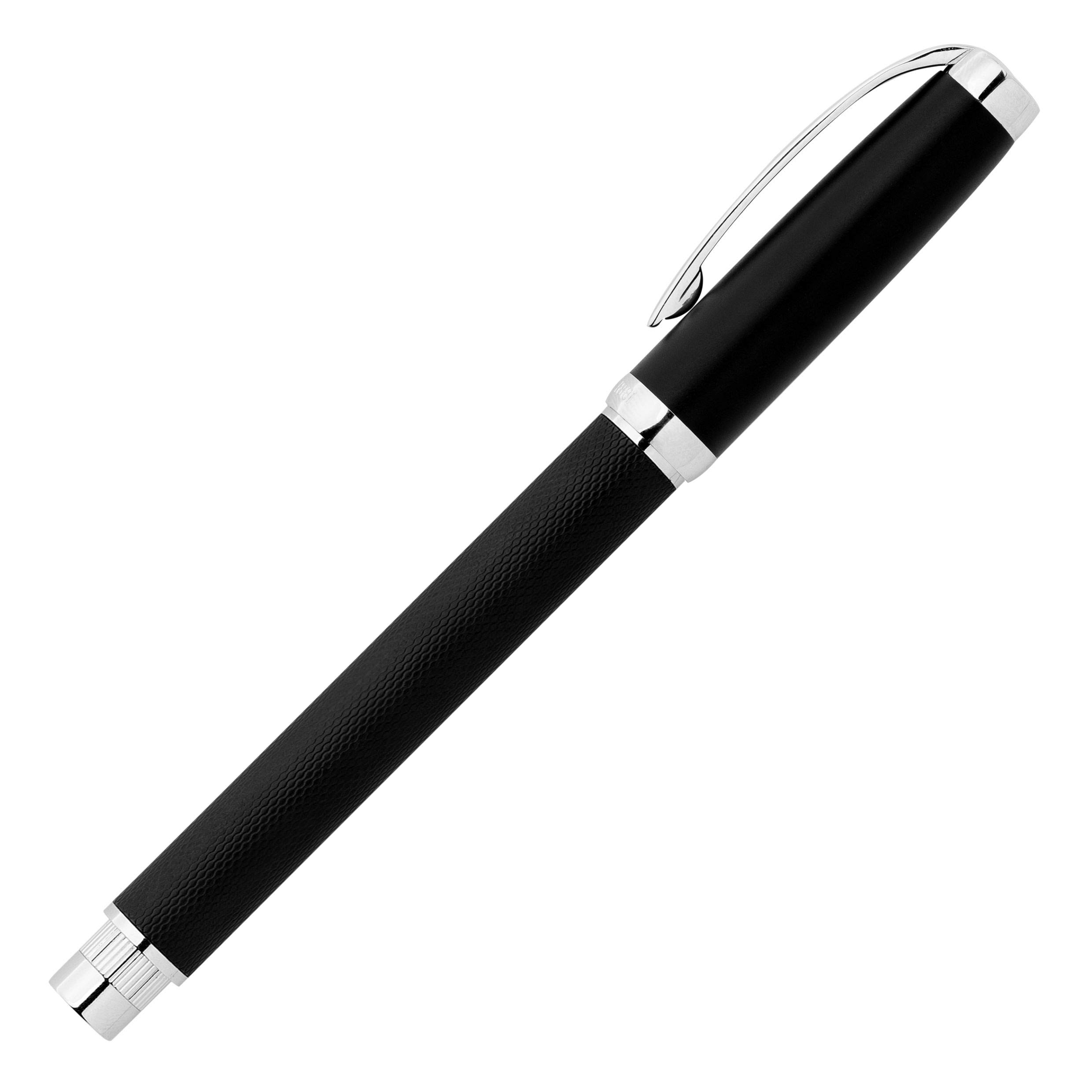 Cerruti 1881 Myth Black - Bolígrafo con cuerpo negro, mina negra, elegante caja de regalo (cromado)