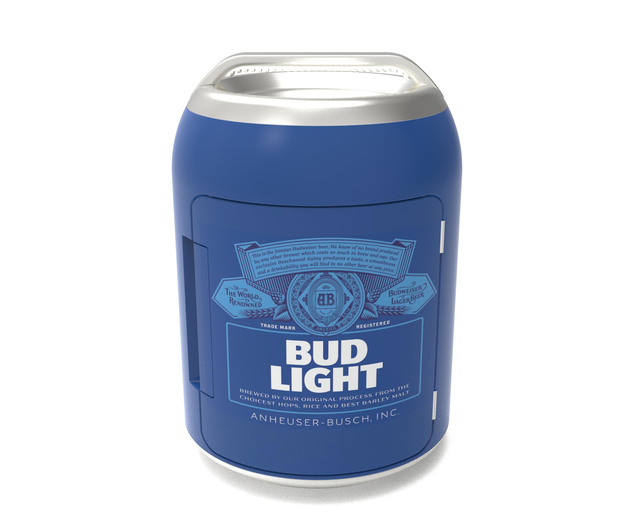 Bud Light Branded Can Shaped 6 Can Mini Personal Fridge Cooler-W: 10.20" X L: 10.20" X H: 14.53 (Navy) on Fridge.com - View 2