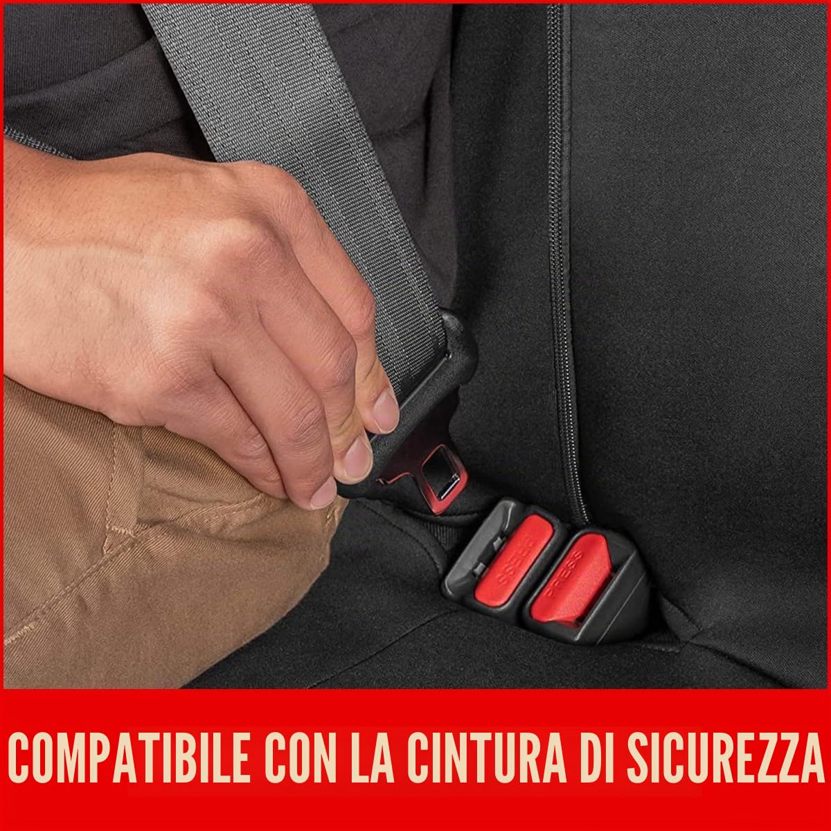 AUTOYOUTH Copri Sedili Auto Universali, Compatibile con Airbag Laterale, Nero