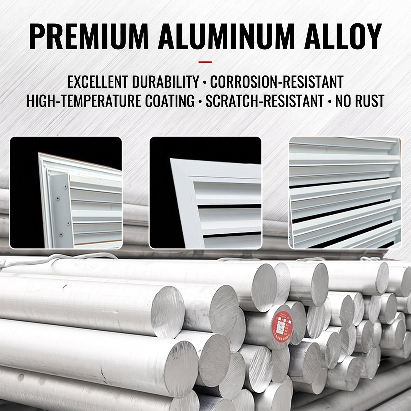 Lüftungsgitter Aluminium Quadrate Einbau Außenwand