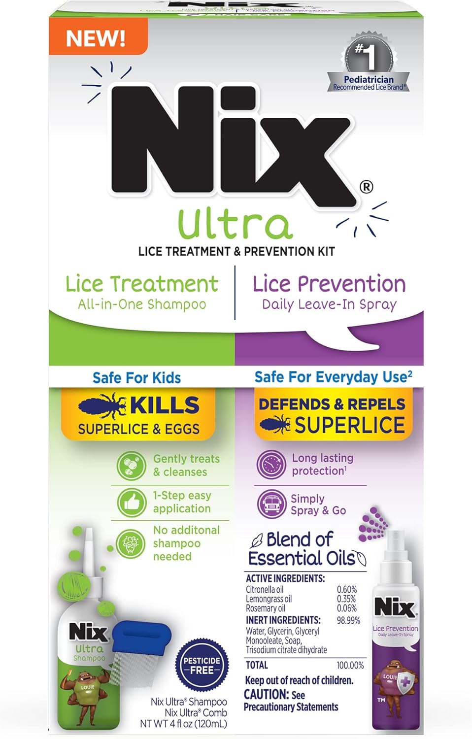 Nix Lice Treatment & Prevention Kit, Ultra Lice Treatment