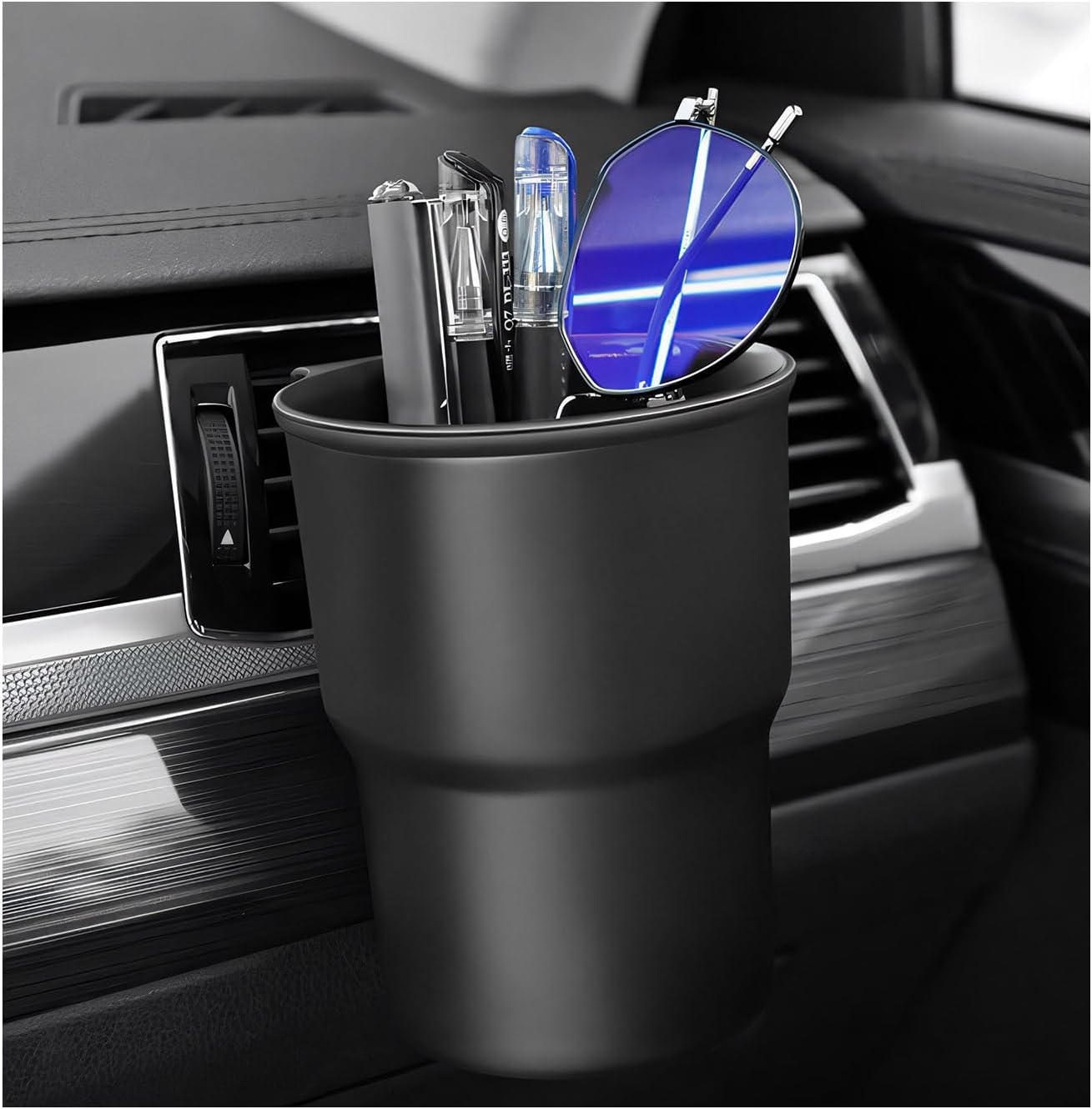 Car Cup Holder Hook, Auto Door Window Mount Drink Holder Bottle Organizer with Air Vent Clips, Universal Vehicle Hanging Beverage Holders for Coffee Water Bottles Soda Cans (Black)