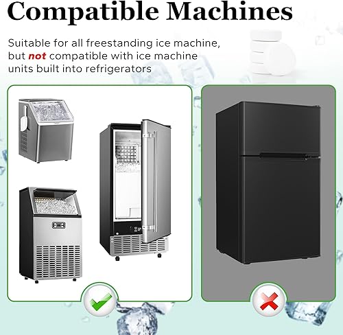 Miniatura 4 de Limpiador de máquina de hielo descalcificadoras-32 piezas, 2 cepillos de limpieza, ideal para frigidaire, ópalo, perfil GE, Kitchenaid y unidades de