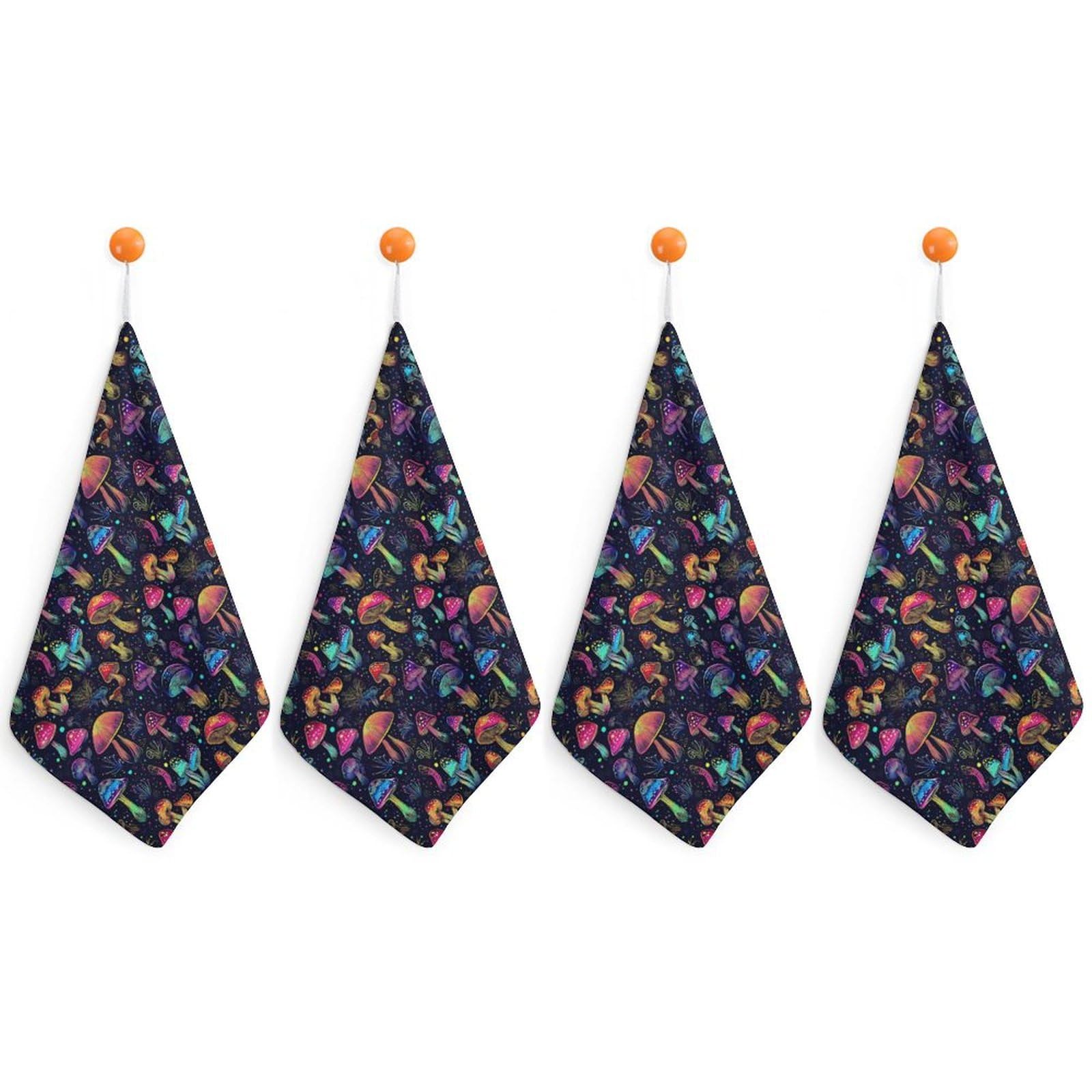 TXFBTRFSA Trippy Magic Mushroom Hand Towels with Hanging Loop Kitchen Towel Handkerchiefs Cleaning Cloths