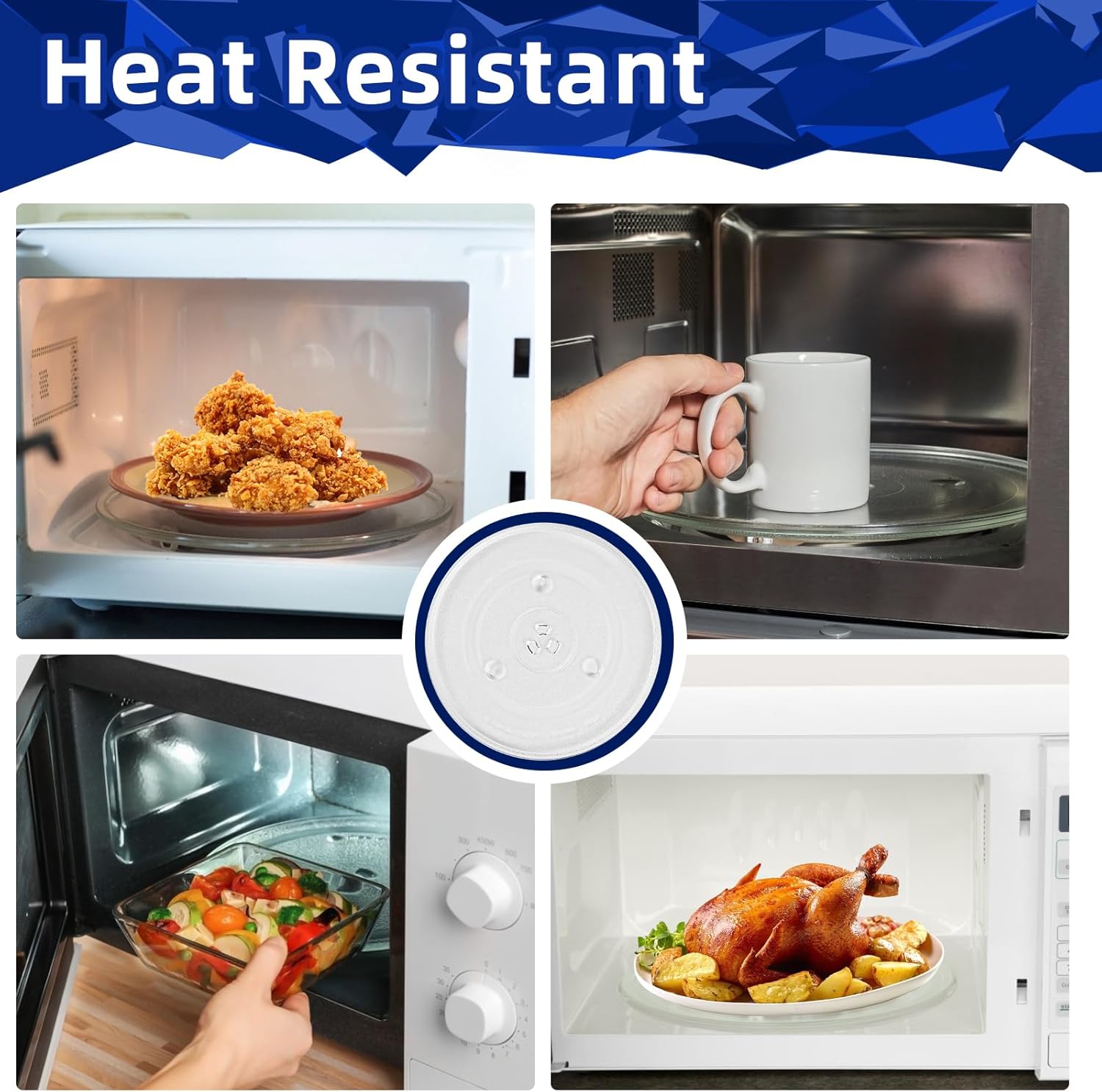 15" Microwave Glass Plate compatible with Panasonic B06014W00AP replacement for 15 inch Microwave Glass Turntable F06014W00AP A06014A00AP A06014W00AP