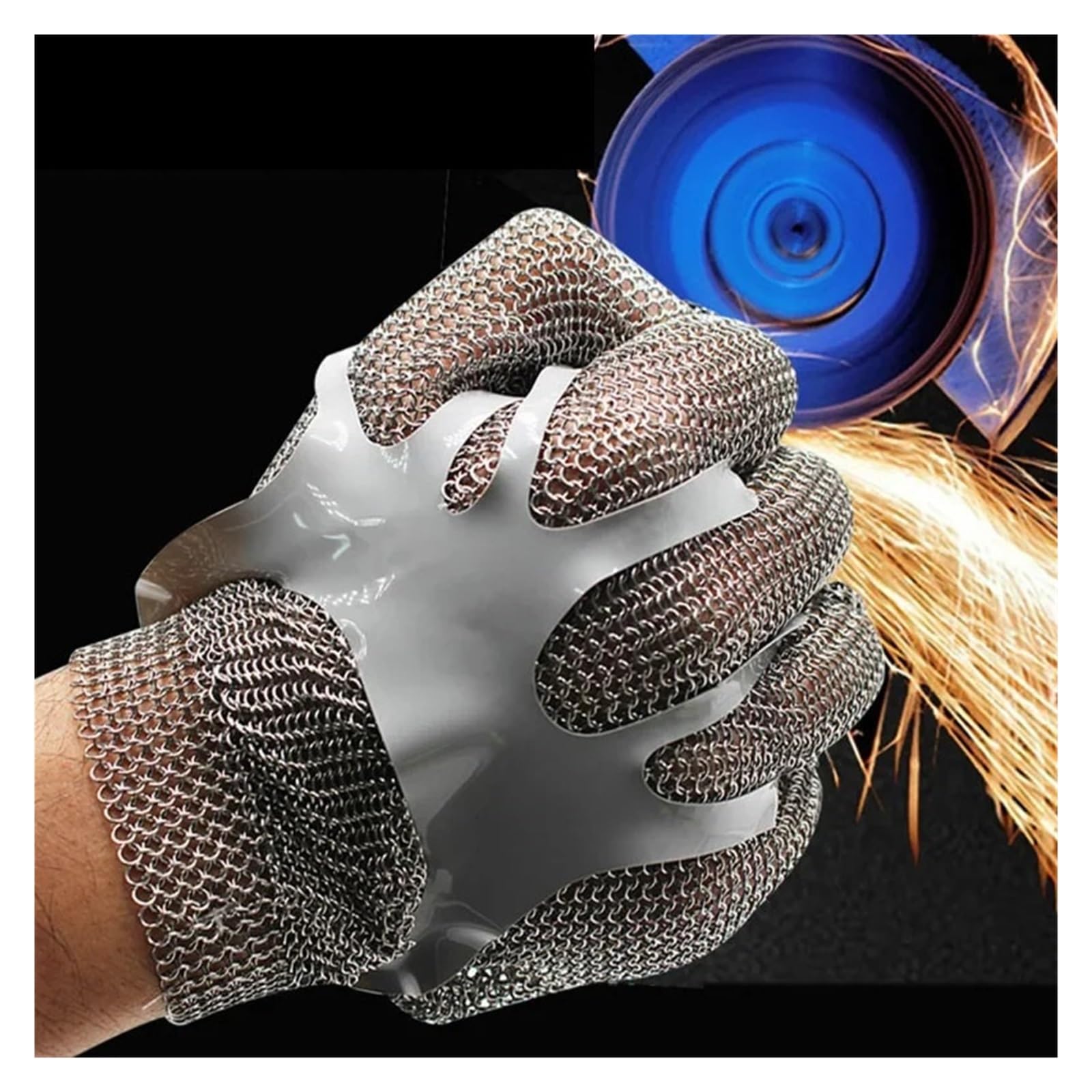 Guantes de trabajo resistentes a cortes Guantes resistentes al corte de acero inoxidable, nivel 5, for matanza y trabajos de jardinería, guantes de protección laboral anticorte, 1 ud. Operación antide