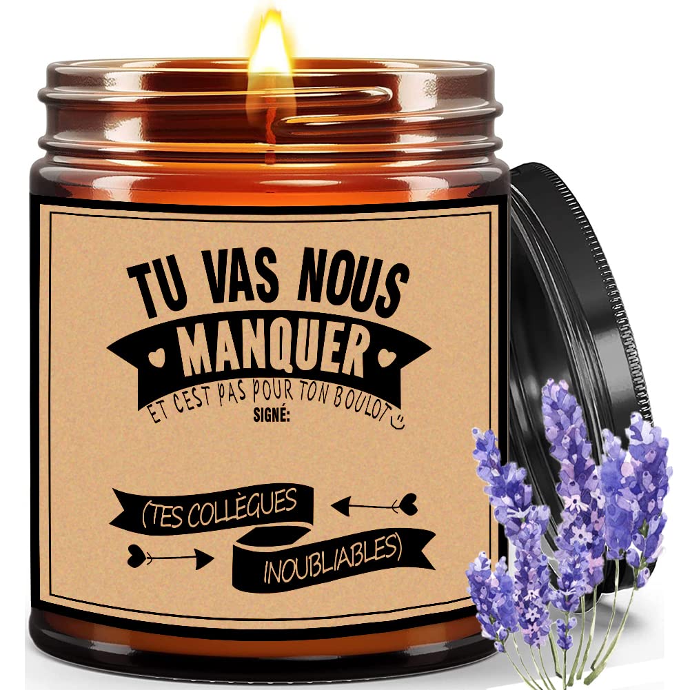 Candela Profumata Alla Lavanda In Cera Di Soia 500g, Barattolo Riutilizzabile, Regalo Di Auguri Per Nuovo Lavoro O Casa Nuova Per Donne E Uomini