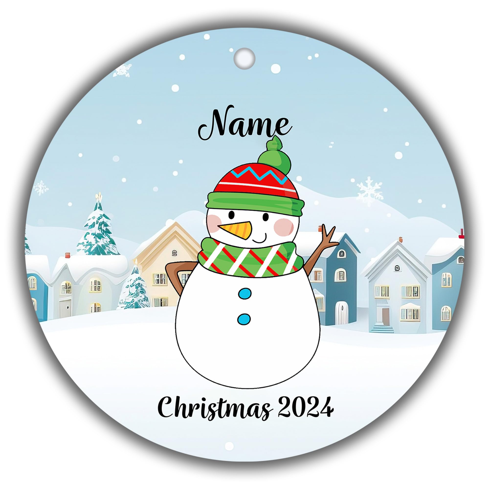 Personalized Snowman Family Christmas Ornaments - Choose from 6 Designs - Customizable for 1-6 Family Members - 4 Inches (One Snowman)