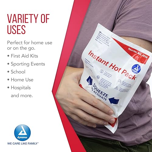 Miniatura 5 de Dynarex Paquetes calientes instantáneos, paquetes de calor de un solo uso para alivio inmediato, fácil activación, terapia de calor instantánea para